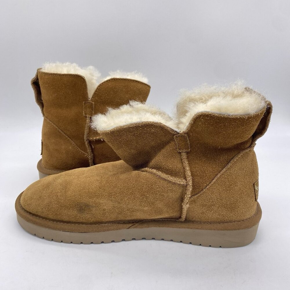 Koolaburra UGG Classic Ankle Boots Women 7 Brown Suede Shearling Lined 1015209 - Picture 7 of 13